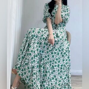 Zara tiered flower midi dress